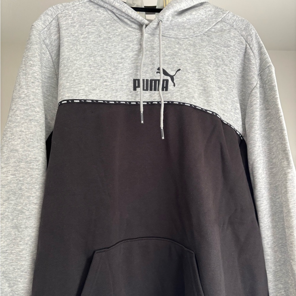 PUMA Men's Two-Tone Gray and Black Sweater